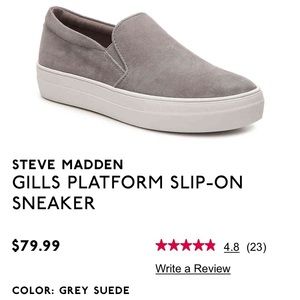Steve Madden Slip-on Sneakers Gray Suede